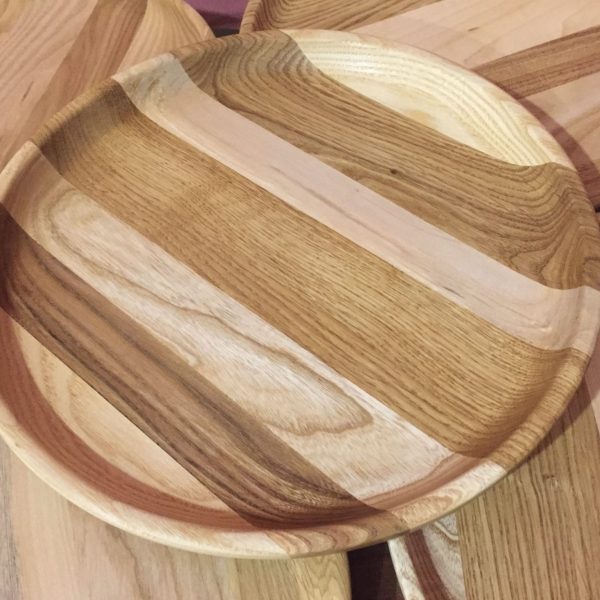 Набор тарелок из дерева Полосатик