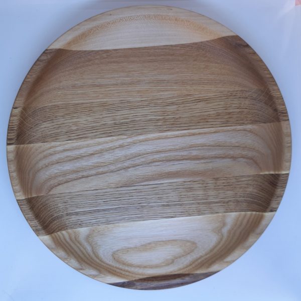 Деревянная тарелка 26 см Полосатая